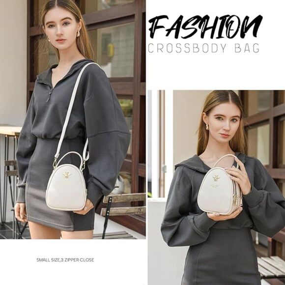 Women Beige Imported Faux Leather Stylish Small Crossbody Messenger Bags main image 4
